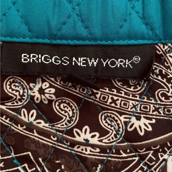 Briggs New York Teal Quilted Snap Front Jacket Size Medium - Picture 6 of 7